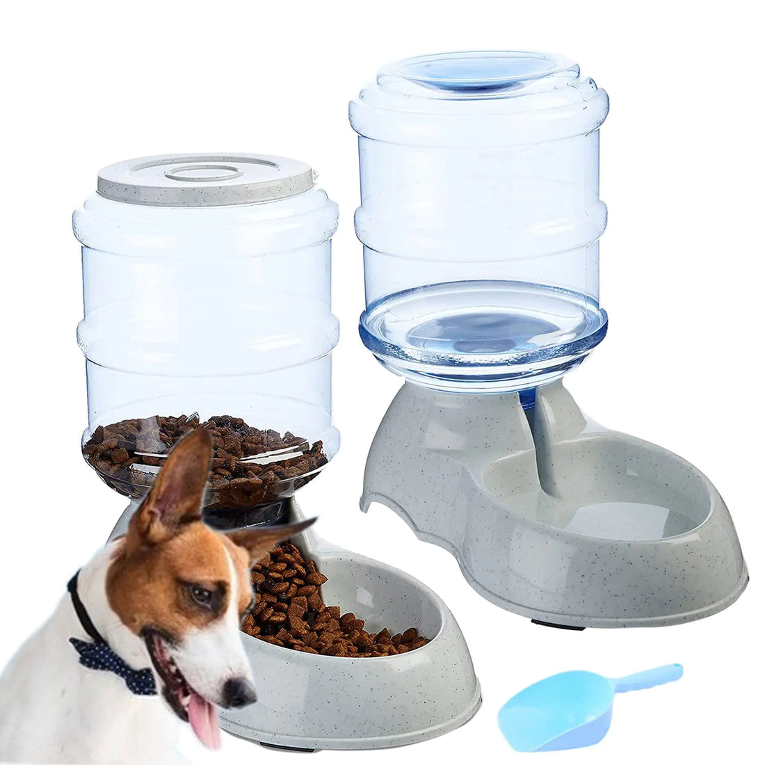 AutoServe Pet Feeder & Water Dispenser 3.8L for All Size Pets - Grey