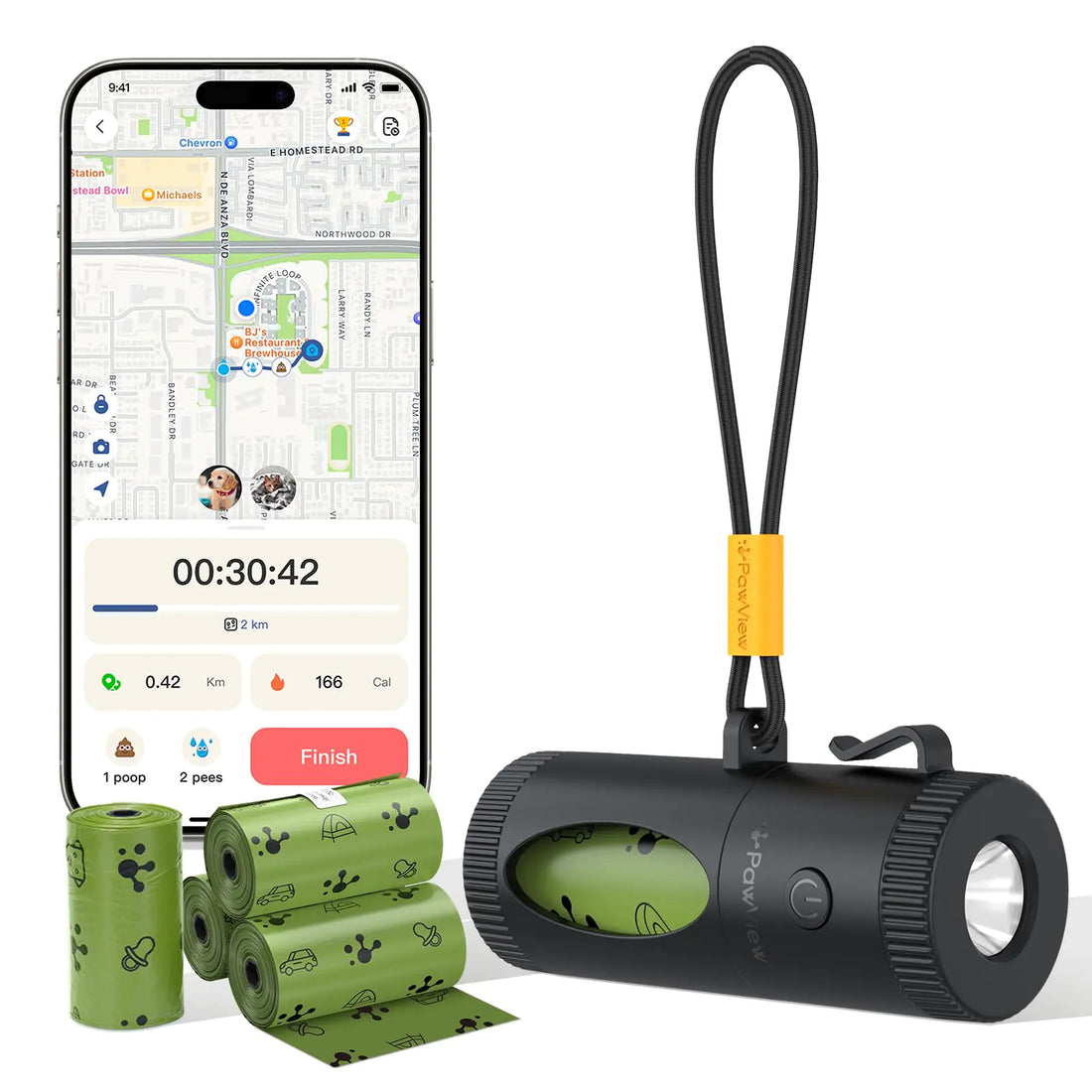 SmartPooch Pack: LED Light & Walk Tracker